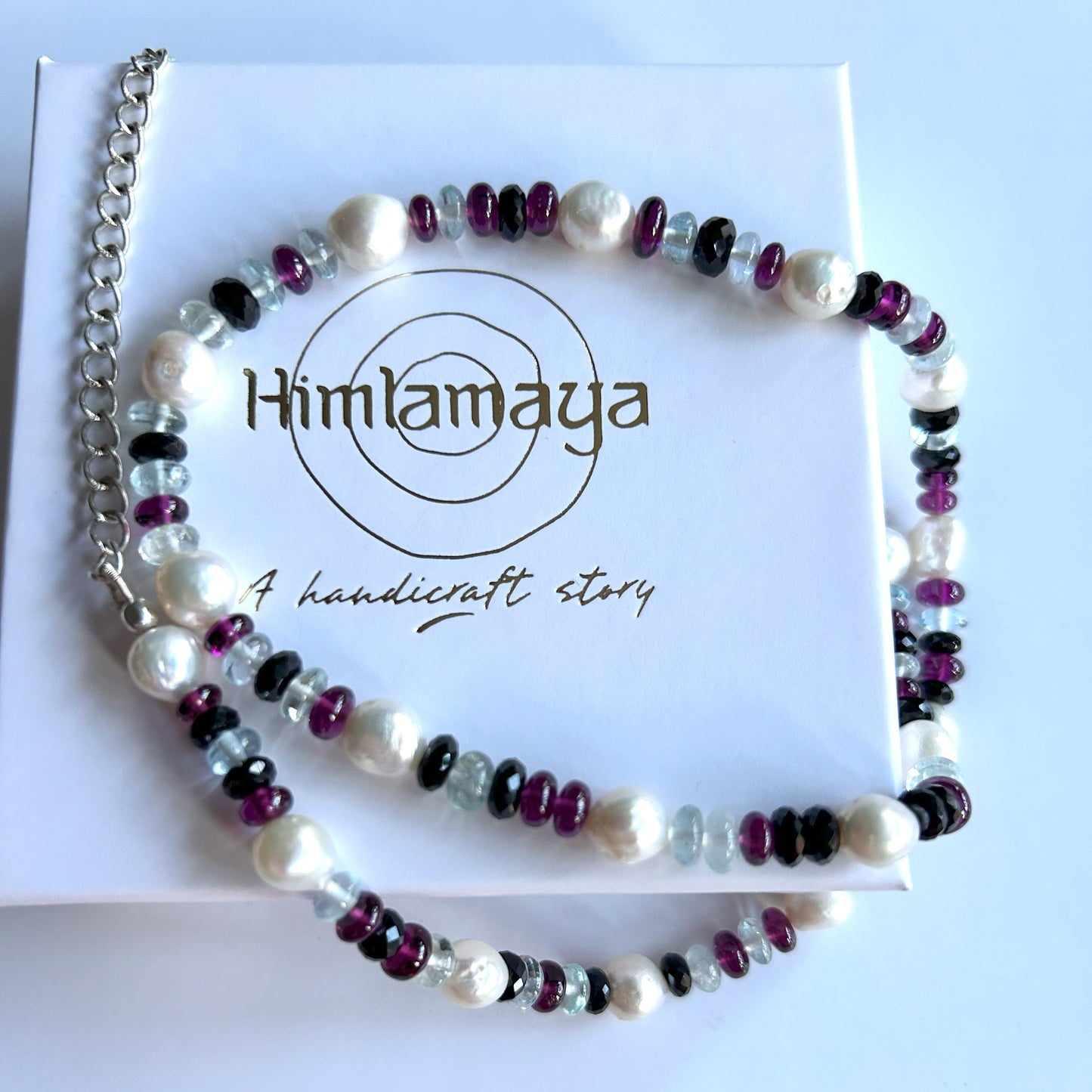 Ädelsten Baroque Pearl Aquamarine Rhodolite Garnet Black Spinell