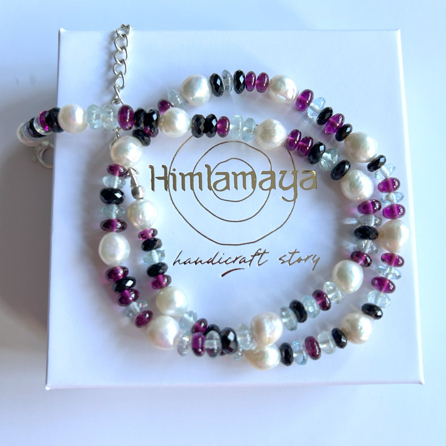 Ädelsten Baroque Pearl Aquamarine Rhodolite Garnet Black Spinell