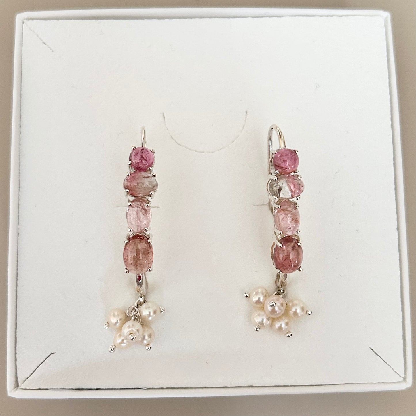 Ädelsten Tourmaline Pink Watermelon and Pearls