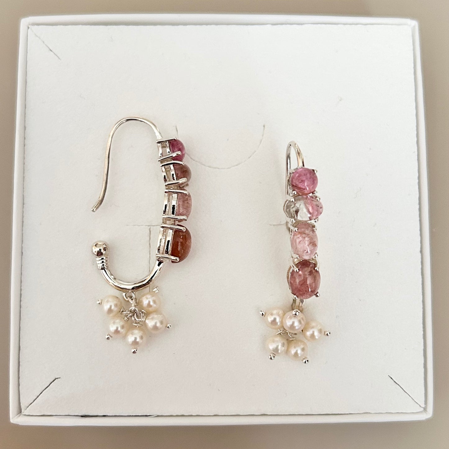 Ädelsten Tourmaline Pink Watermelon and Pearls