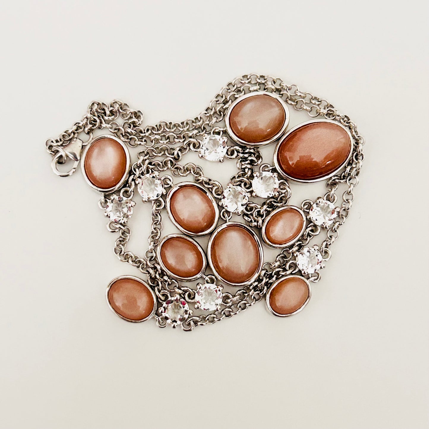 Ädelsten Peach Moonstone White Topaz