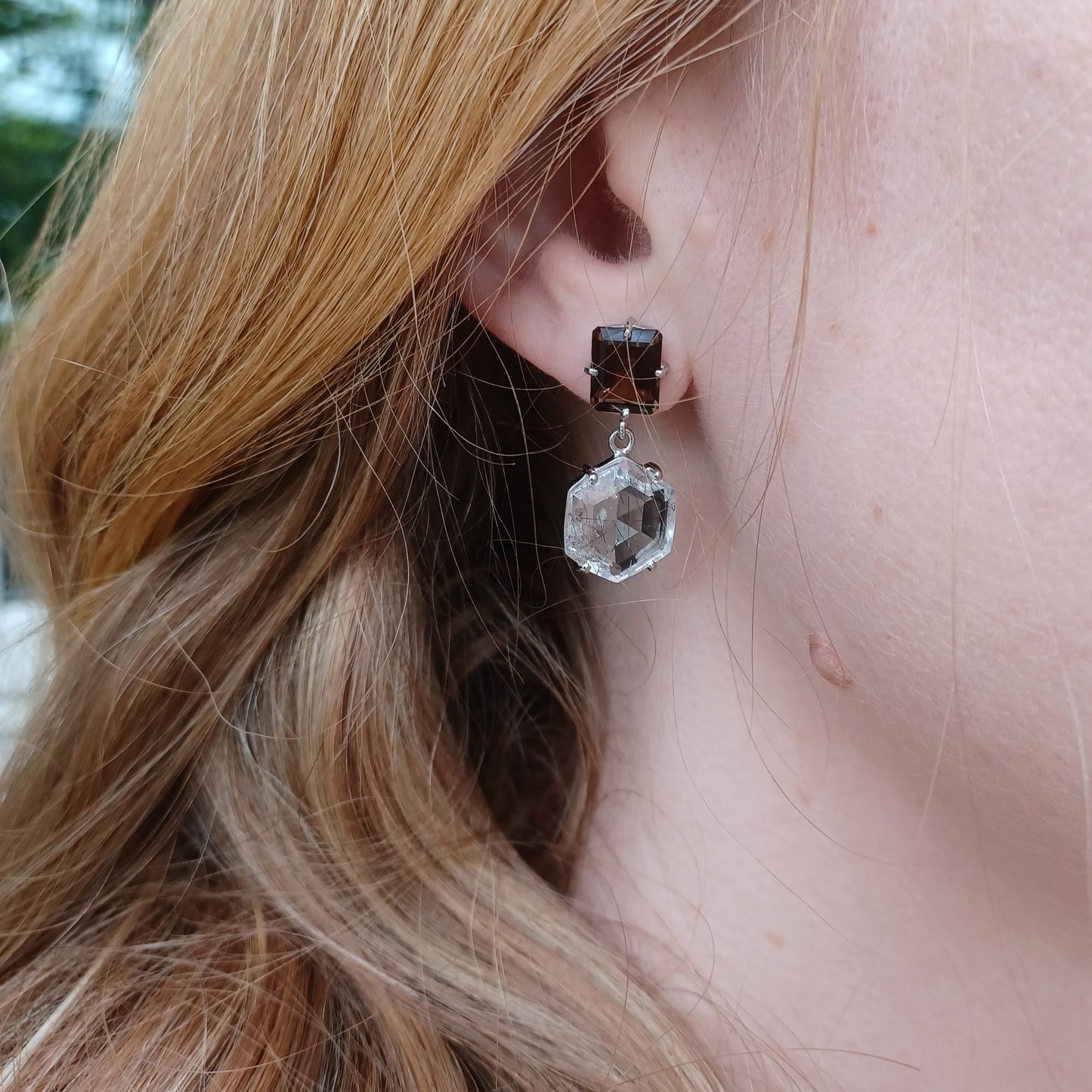 Ädelsten Smoky Quartz and Rutile