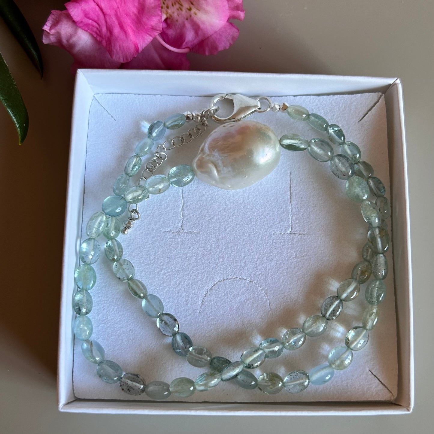 Ädelsten Baroque Necklace with Aquamarine