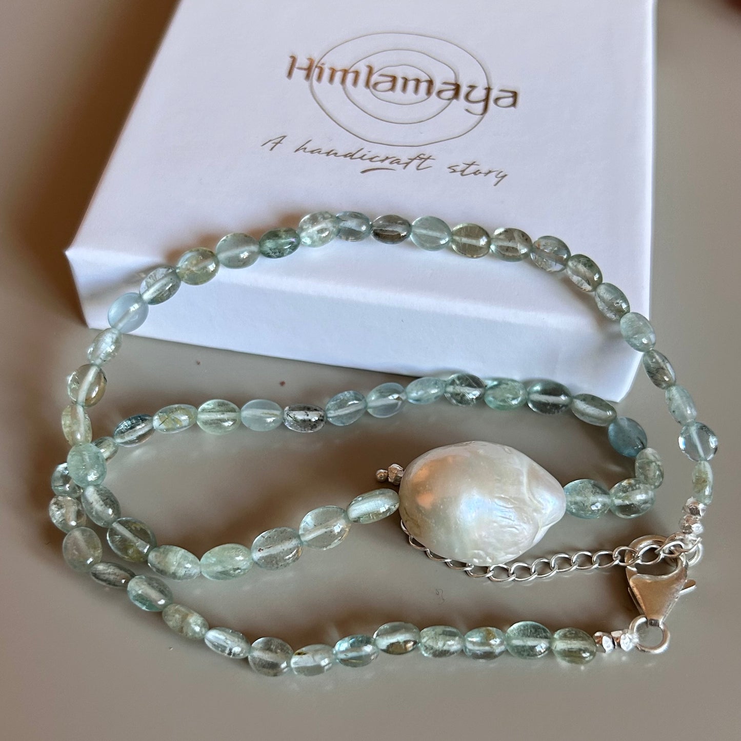 Ädelsten Baroque Necklace with Aquamarine