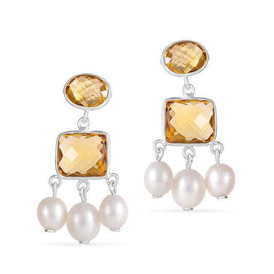 Ädelsten Honey Quartz and Pearls