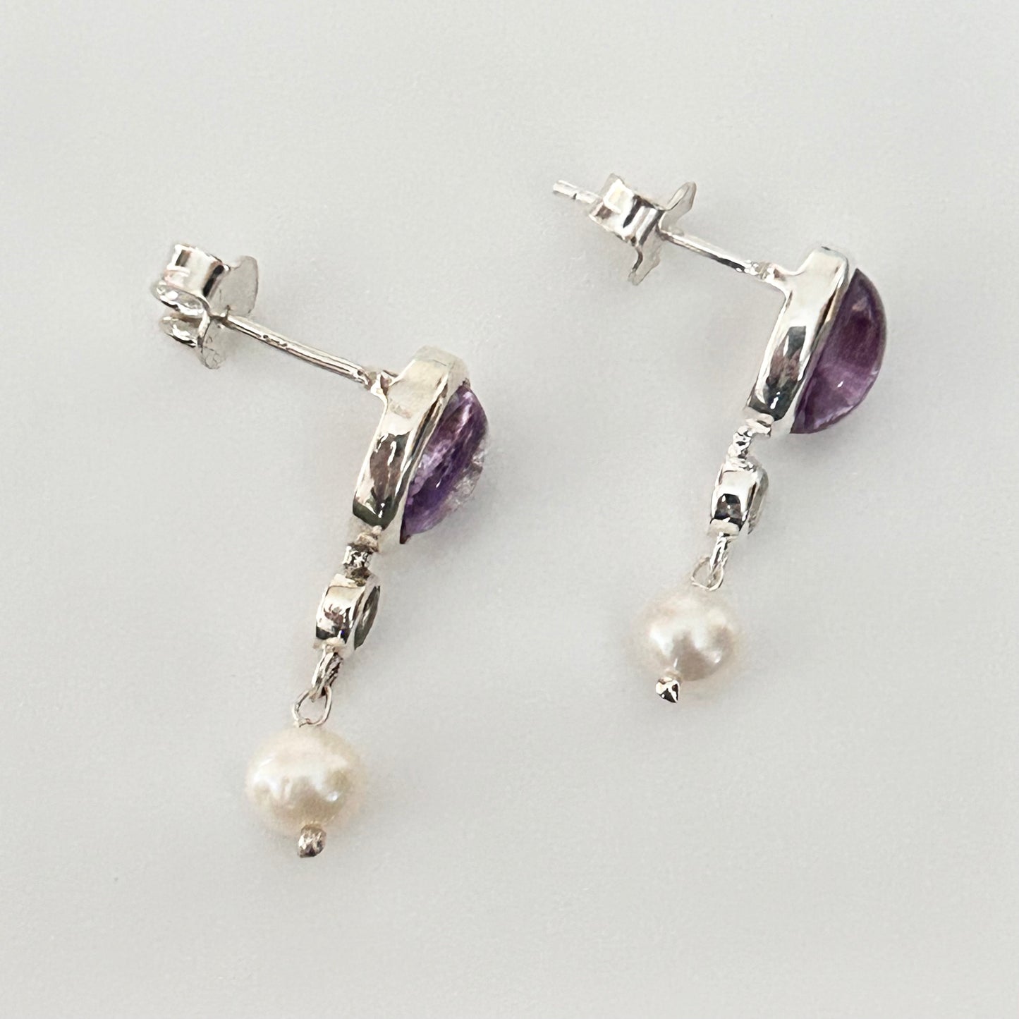 Ädelsten Amethyst White Topaz and Pearl