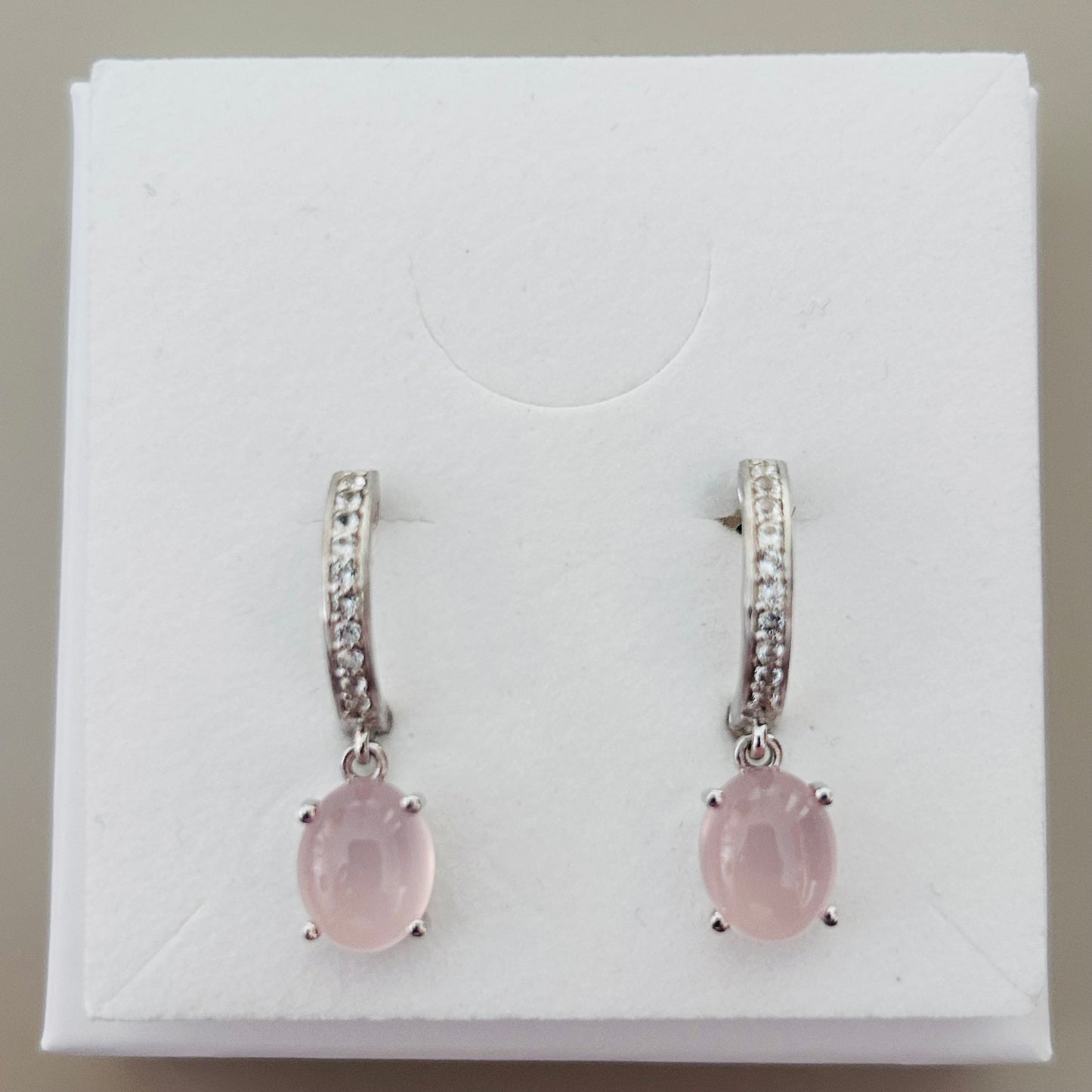 Ädelsten Rosequartz and White Topaz
