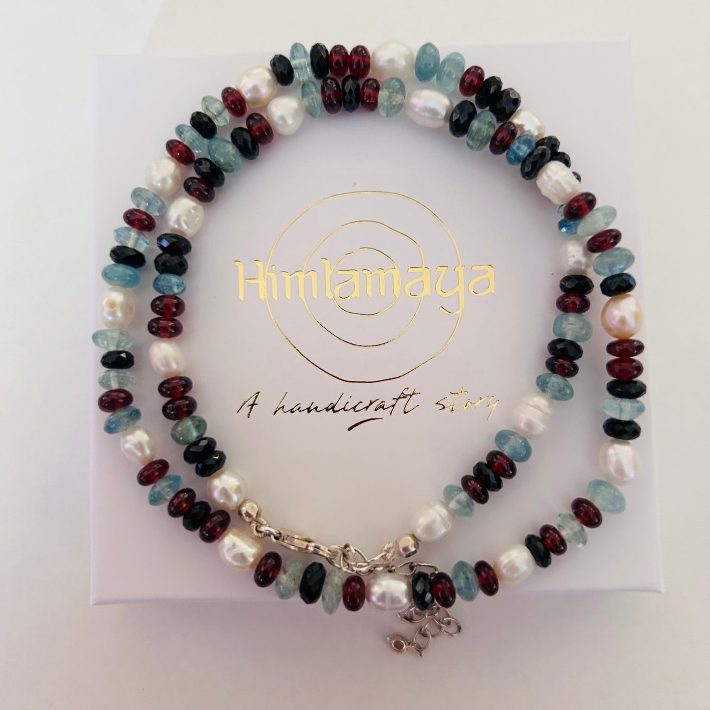 Ädelsten Baroque Pearl Aquamarine Rhodolite Garnet Black Spinell