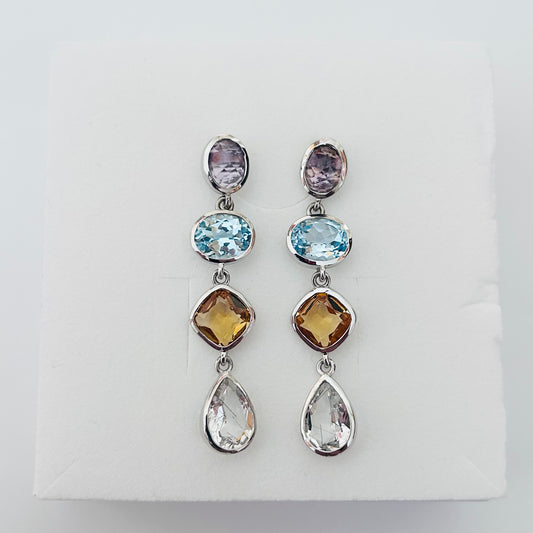 Ädelsten Amethyst Blue Topaz Citrine Black Rutilequartz
