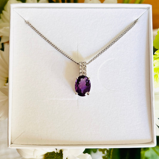 Ädelsten Amethyst and White Topaz