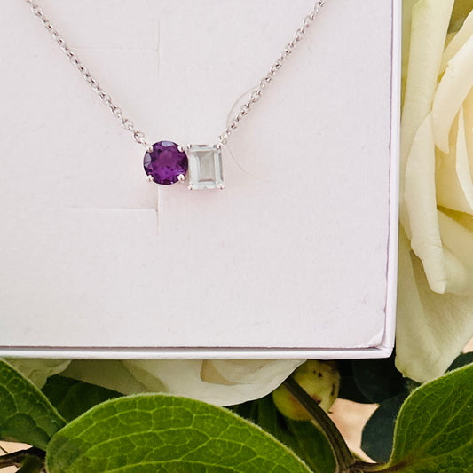 Ädelsten Aquamarine and Amethyst