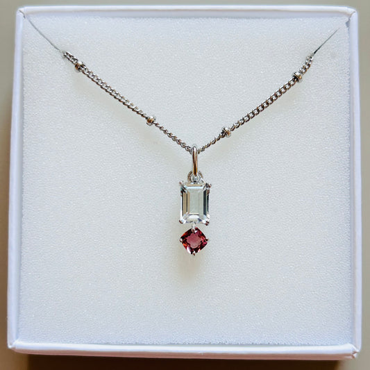Ädelsten Tourmaline Pink and Aquamarine