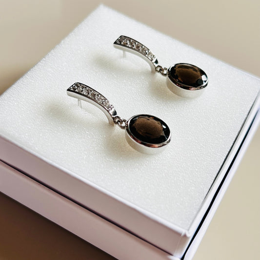 Ädelsten Smokey Quartz and White Topaz