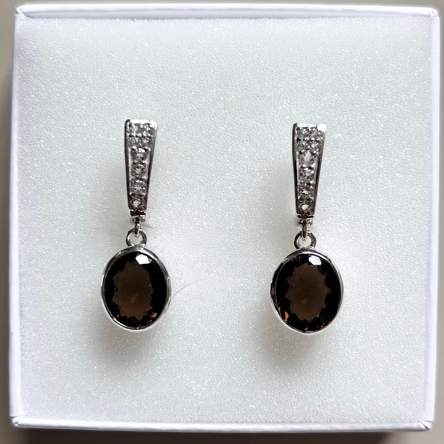 Ädelsten Smokey Quartz and White Topaz