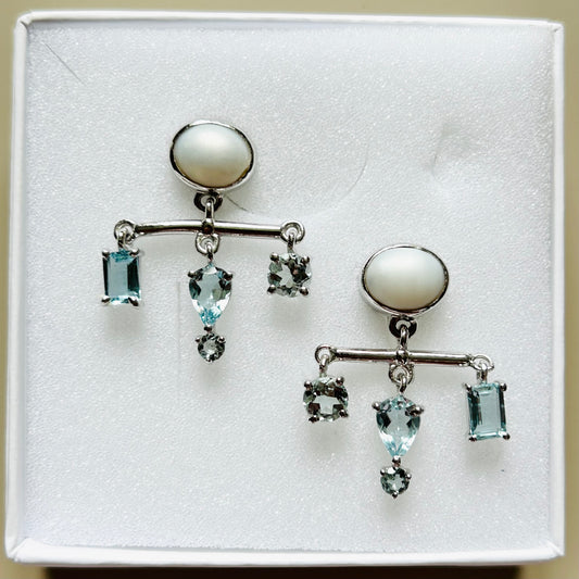 Ädelsten Mother of Pearl Aquamarine