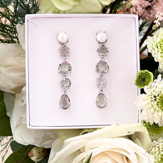 Ädelsten Pearl and Green Amethyst