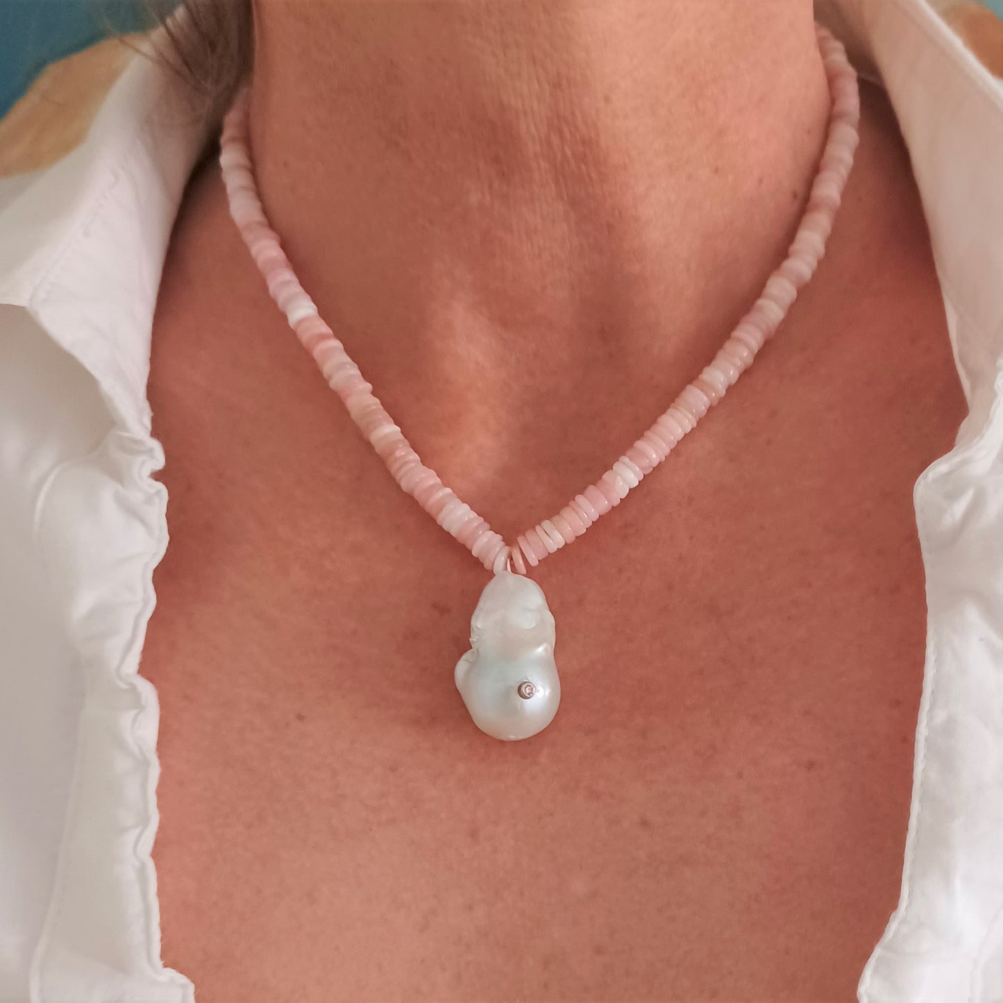 Ädelsten Baroque Pearl Necklace and Opal