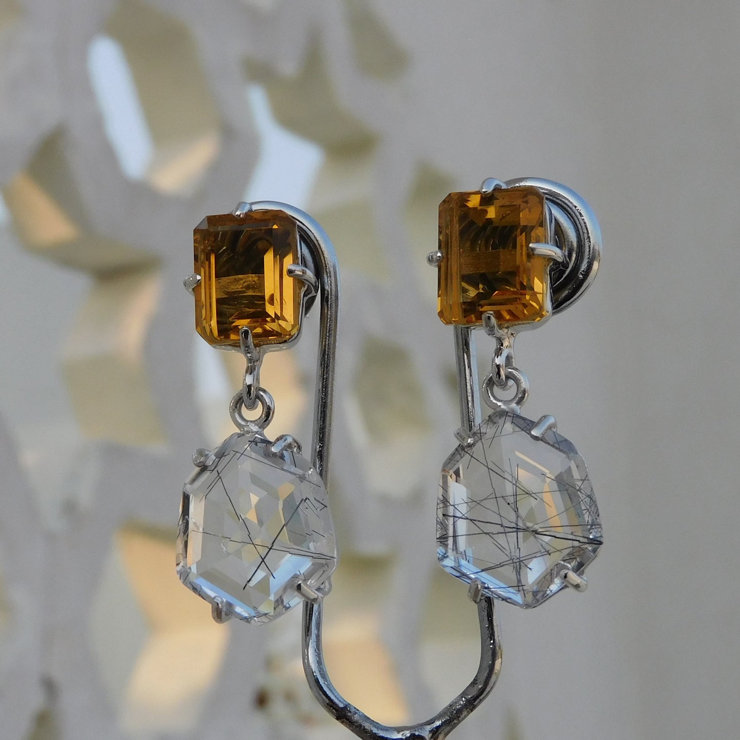 Ädelsten Citrine and Rutile Quartz